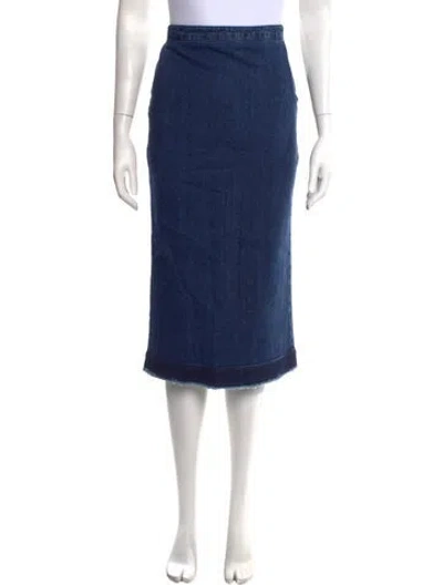 Pre-owned Mcq By Alexander Mcqueen Raw-edge Trim Midi Length Skirt W/ Tags In Blue