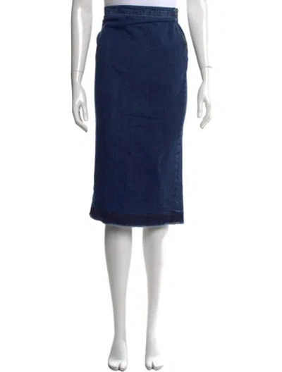 Pre-owned Mcq By Alexander Mcqueen Raw-edge Trim Midi Length Skirt W/ Tags In Blue