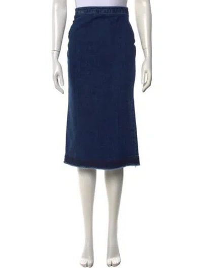 Pre-owned Mcq By Alexander Mcqueen Raw-edge Trim Midi Length Skirt W/ Tags In Blue