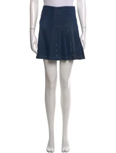 Pre-owned Mcq By Alexander Mcqueen Raw-edge Trim Mini Skirt In Blue