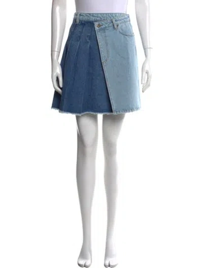 Pre-owned Mcq By Alexander Mcqueen Raw-edge Trim Mini Skirt W/ Tags In Blue