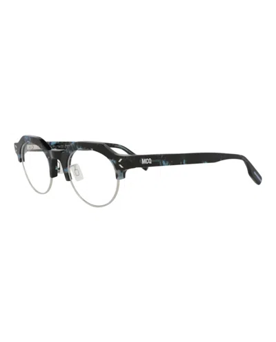 Pre-owned Mcq By Alexander Mcqueen Round Oval Optical Frames In Havana Havana Transparent (mq0372o/30013584/003)