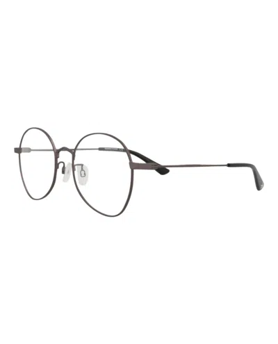 Pre-owned Mcq By Alexander Mcqueen Round Oval Optical Frames In Ruthenium Ruthenium Transparent (mq0290o/30009188/001)