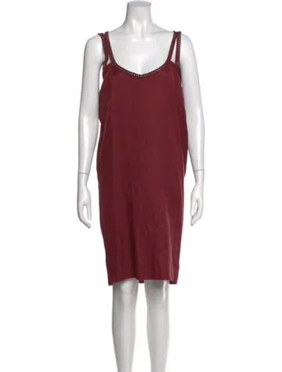 Pre-owned Mcq By Alexander Mcqueen Scoop Neck Knee-length Dress In Red