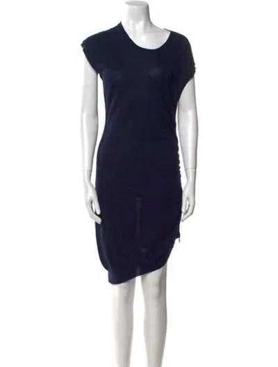Pre-owned Mcq By Alexander Mcqueen Scoop Neck Mini Dress In Blue