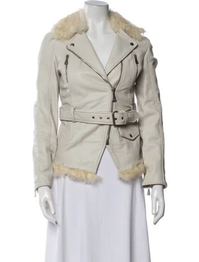 Pre-owned Mcq By Alexander Mcqueen Shearling Fur Jacket In Neutral