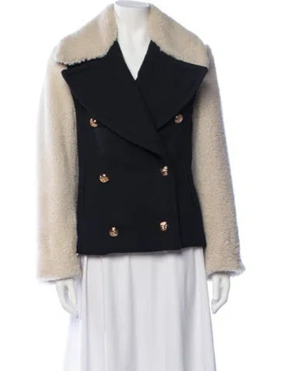 Pre-owned Mcq By Alexander Mcqueen Shearling Jacket In Blue
