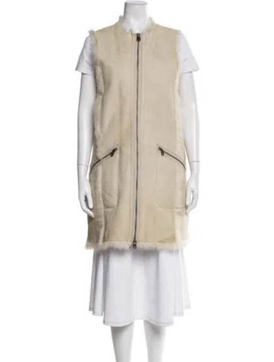 Pre-owned Mcq By Alexander Mcqueen Shearling Vest W/ Tags In Neutral
