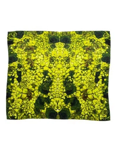 Pre-owned Mcq By Alexander Mcqueen Silk Floral Print Scarf In Multi