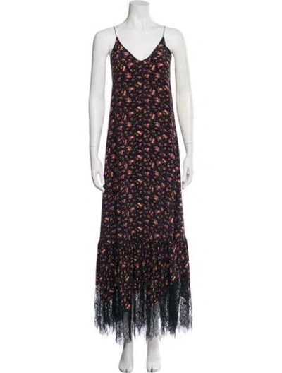 Pre-owned Mcq By Alexander Mcqueen Silk Long Dress In Black