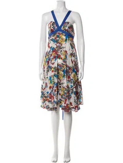 Pre-owned Mcq By Alexander Mcqueen Silk Midi Length Dress In Multi