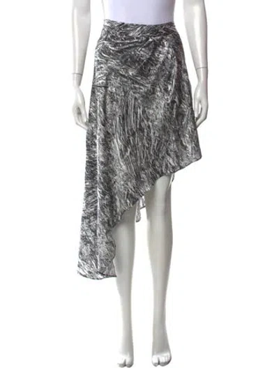 Pre-owned Mcq By Alexander Mcqueen Silk Midi Length Skirt In Grey