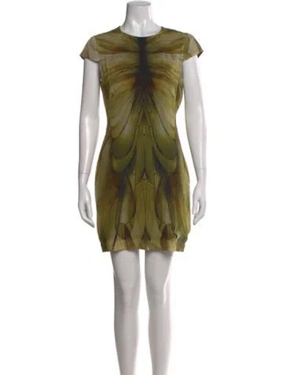 Pre-owned Mcq By Alexander Mcqueen Silk Mini Dress In Green