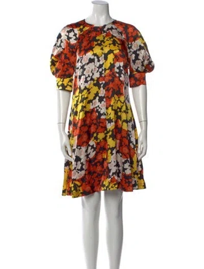 Pre-owned Mcq By Alexander Mcqueen Silk Mini Dress In Yellow