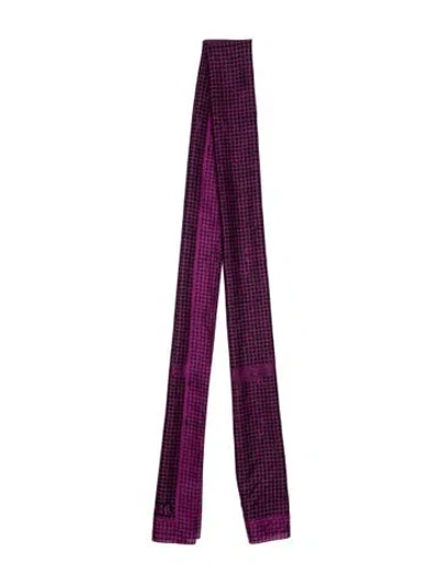 Pre-owned Mcq By Alexander Mcqueen Silk Striped Scarf In Purple