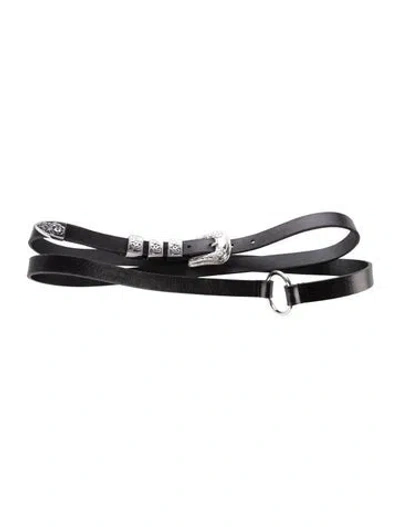 Pre-owned Mcq By Alexander Mcqueen Skinny Leather Belt In Black