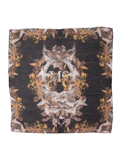 Pre-owned Mcq By Alexander Mcqueen Skull Printed Scarf In Black