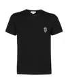 Mcq By Alexander Mcqueen Skull-studded Cotton T-shirt In Black
