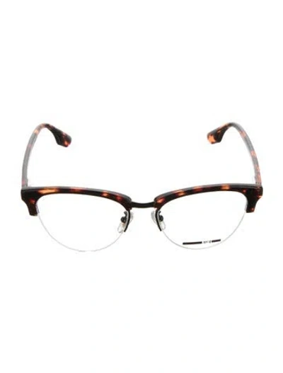 Pre-owned Mcq By Alexander Mcqueen Square Eyeglasses In Brown