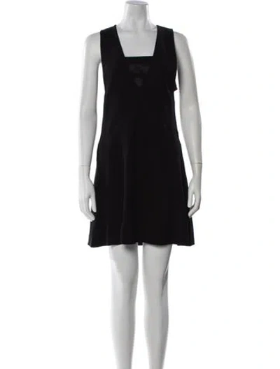Pre-owned Mcq By Alexander Mcqueen Square Neckline Mini Dress In Black