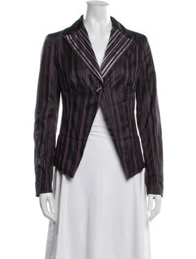 Pre-owned Mcq By Alexander Mcqueen Striped Blazer In Purple