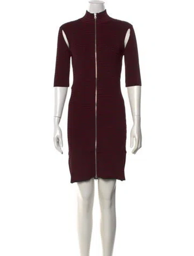 Pre-owned Mcq By Alexander Mcqueen Striped Knee-length Dress W/ Tags In Burgundy