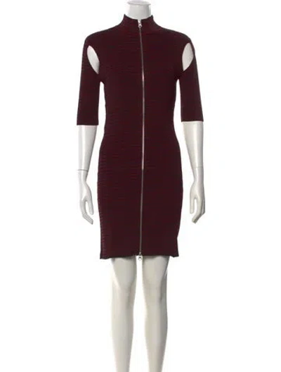 Pre-owned Mcq By Alexander Mcqueen Striped Knee-length Dress W/ Tags In Burgundy