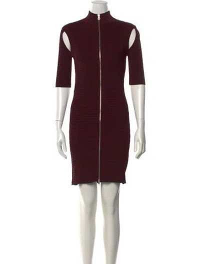 Pre-owned Mcq By Alexander Mcqueen Striped Knee-length Dress W/ Tags In Burgundy