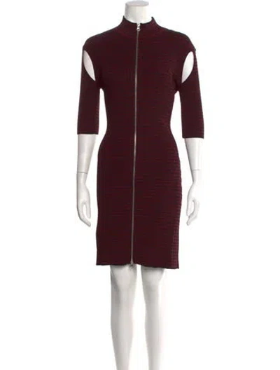 Pre-owned Mcq By Alexander Mcqueen Striped Knee-length Dress W/ Tags In Red