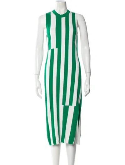 Pre-owned Mcq By Alexander Mcqueen Striped Midi Length Dress In Green