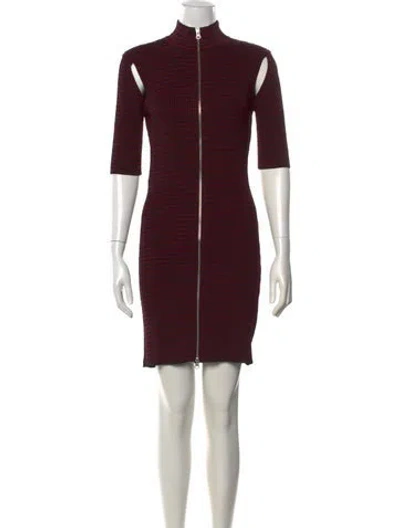 Pre-owned Mcq By Alexander Mcqueen Striped Mini Dress W/ Tags In Burgundy