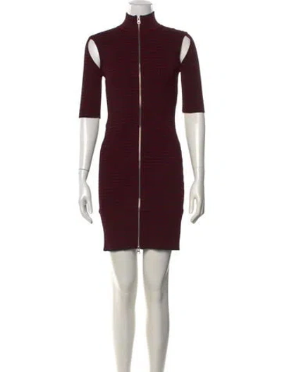 Pre-owned Mcq By Alexander Mcqueen Striped Mini Dress W/ Tags In Burgundy