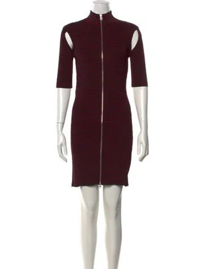 Pre-owned Mcq By Alexander Mcqueen Striped Mini Dress W/ Tags In Burgundy