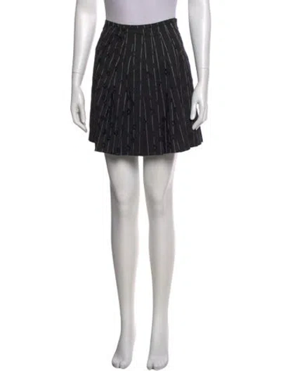 Pre-owned Mcq By Alexander Mcqueen Striped Mini Skirt In Black