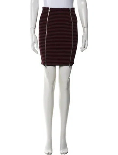 Pre-owned Mcq By Alexander Mcqueen Striped Mini Skirt W/ Tags In Black/burgundy