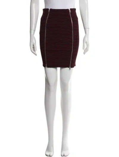 Pre-owned Mcq By Alexander Mcqueen Striped Mini Skirt W/ Tags In Red