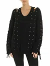 Mcq By Alexander Mcqueen Black Pullover With Corset Details In Negro