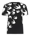 Mcq By Alexander Mcqueen Swallow Black Tee In Black