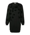 Mcq By Alexander Mcqueen Swallow Print Sweatshirt Dress In Black