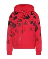 Mcq By Alexander Mcqueen Swallow Printed Hooded Sweater In Red
