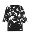 Mcq By Alexander Mcqueen Swallow Printed T-shirt In Black