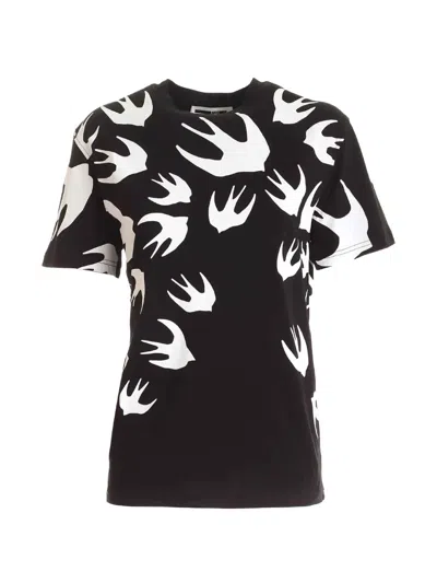 Mcq By Alexander Mcqueen Swallow-print T-shirt In Black