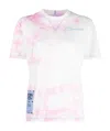 Mcq By Alexander Mcqueen Eden High By Mcq Cotton T-shirt With Logo And Tie Dye Print In White