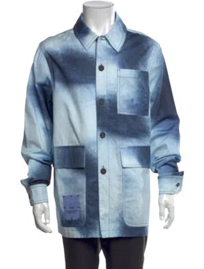 Pre-owned Mcq By Alexander Mcqueen Tie-dye Print Long Sleeve Shirt W/ Tags In Blue