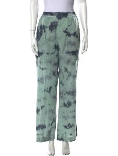 Pre-owned Mcq By Alexander Mcqueen Tie-dye Print Wide Leg Pants W/ Tags In Green