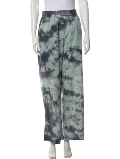 Pre-owned Mcq By Alexander Mcqueen Tie-dye Print Wide Leg Pants W/ Tags In Green