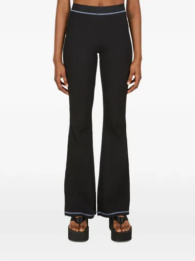 Mcq By Alexander Mcqueen Topstitching Flared Trousers In Black
