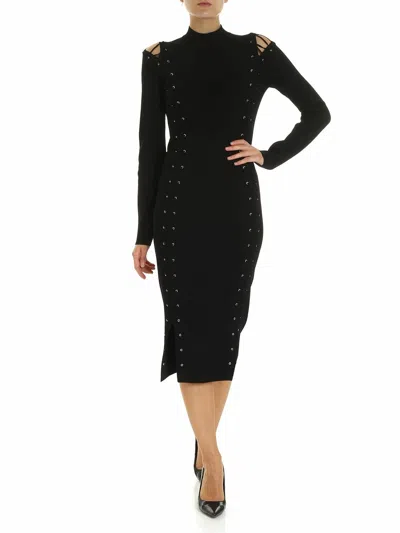 Mcq By Alexander Mcqueen Long Dress In Black With Shoulder Cut-out In Negro