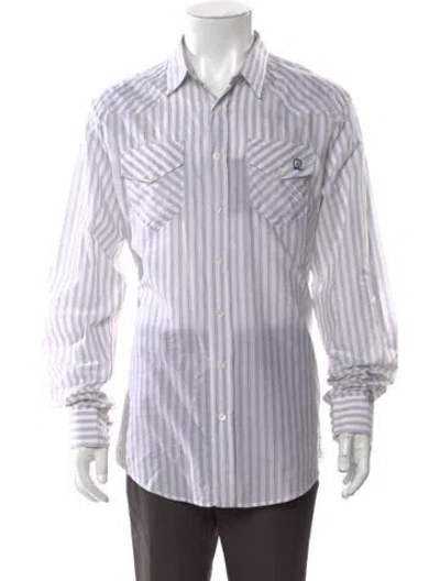 Pre-owned Mcq By Alexander Mcqueen Vintage Striped Shirt In White