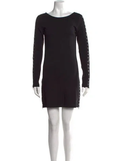 Pre-owned Mcq By Alexander Mcqueen Virgin Wool Mini Dress W/ Tags In Black
